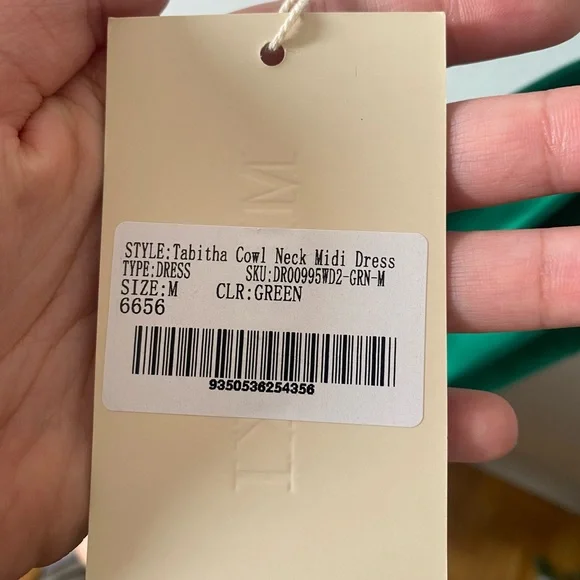 NWT MESHKI Green Cowl Neckline Silk Midi Slip Dress - Picture 8 of 11